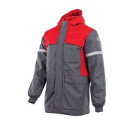 Sara Workwear moška sivo-rdeča dolga zimska zaščitna delovna jakna GROM 5W1 Winter Sara Workwear moška sivo-rdeča dolga zimska zaščitna delovna jakna GROM 5W1 Winter