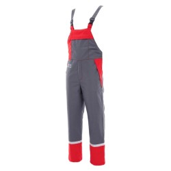 Sara Workwear moške sivo-rdeče zimske zaščitne delovne farmer hlače GROM 5W1 Winter