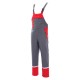 Sara Workwear moške sivo-rdeče zimske zaščitne delovne farmer hlače GROM 5W1 Winter