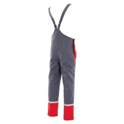 Sara Workwear moške sivo-rdeče zimske zaščitne delovne farmer hlače GROM 5W1 Winter