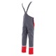 Sara Workwear moške sivo-rdeče zimske zaščitne delovne farmer hlače GROM 5W1 Winter