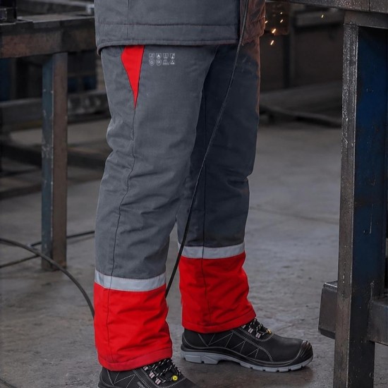 Sara Workwear moške sivo-rdeče zimske zaščitne delovne hlače GROM 5W1 Winter Sara Workwear moške sivo-rdeče zimske zaščitne delovne hlače GROM 5W1 Winter