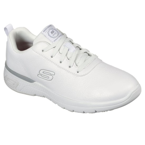 Ženski beli usnjeni delovni čevlji Skechers